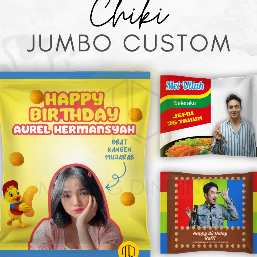 

HARGA SPESIAL 1 HARI JADI CHIKI JUMBO CIKI JUMBO KADO UNIK SNACK KADO UNIK SNACK JUMBO KADO SIDANG VALENTINE SNACK BUNGKUS SNACK CUSTOM FOTO TANPA MINIMAL ORDER