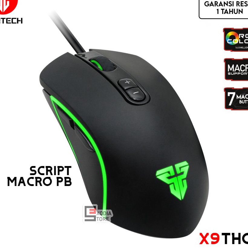 HJ6 Fantech Gaming Mouse Macro X9 THOR Original RGB 7D Programmable 48 Dpi PB