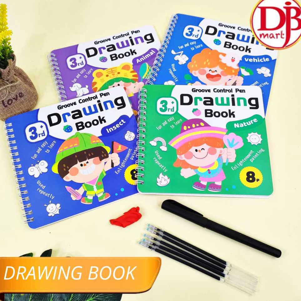

Ready Ekonomis DJB Drawing Book Set Isi 4pcs Buku Gambar Mewarnai Anak