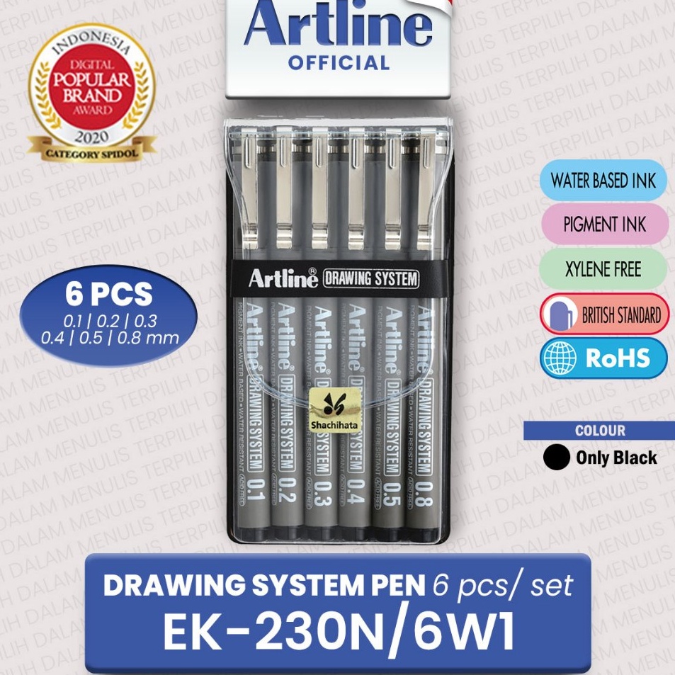 

Segera Ambil SET Artline DRAWING SYSTEM Technical Drawing Pen Set Case EK23N6W1 Drawing Pen 6 pcs
