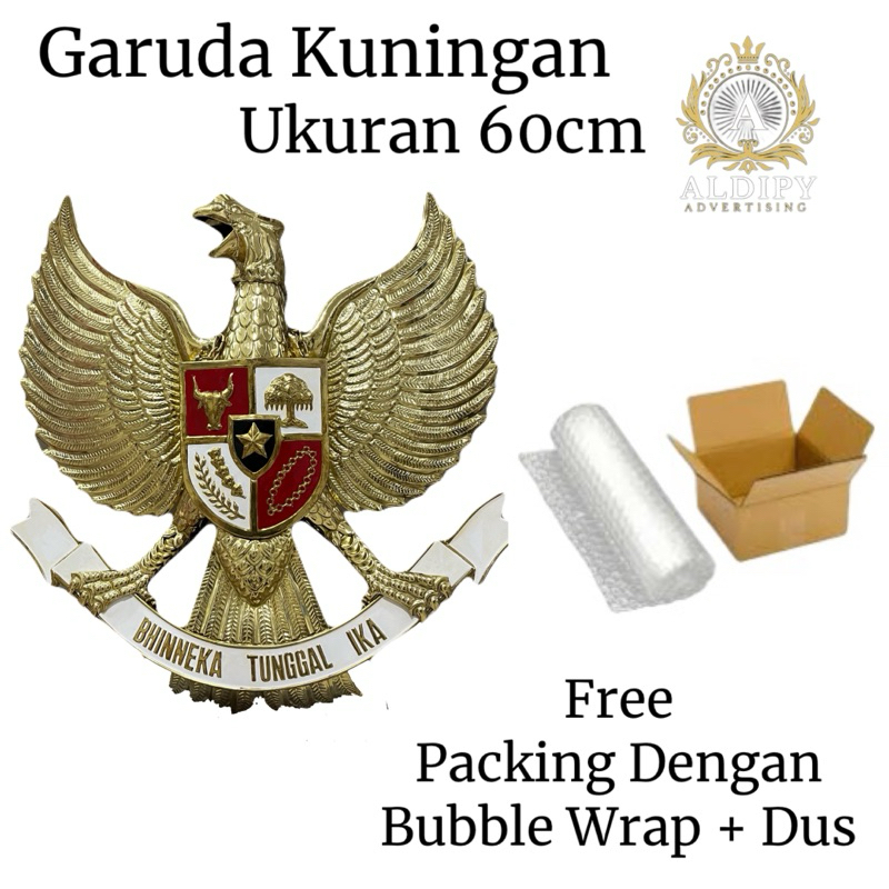 Garuda Pancasila Kuningan Asli 60 cm | Garuda Pancasila Kuningan Dinding 60 cm | Garuda Kuningan Uku