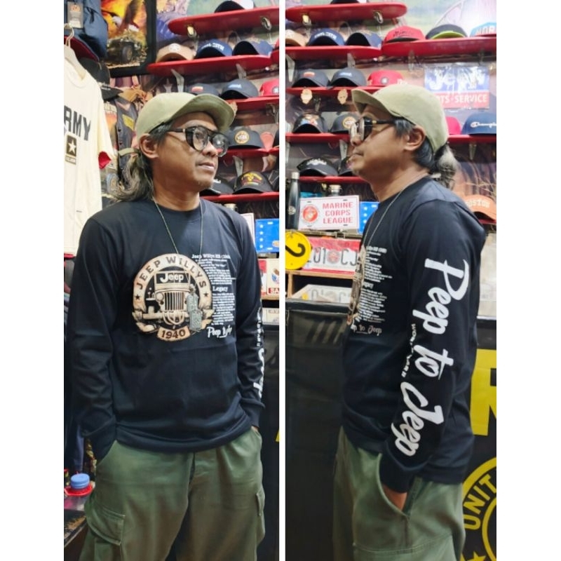 Kaos Panjang Jeep Willys Kaos Lengan Panjang Jeep original Kaos Jeep Pria Long Sleeve Jeep