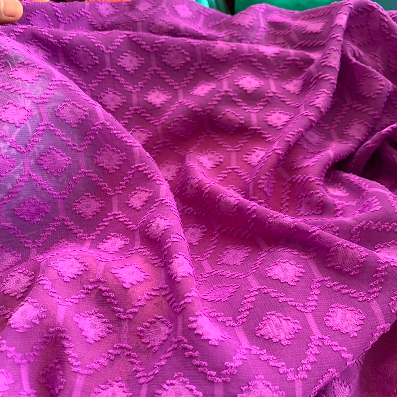 kain sifon uragiri - kain sifon serat timbul - kain sifon uragiri premium warna ungu
