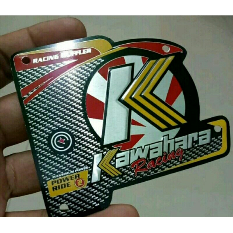emblem knalpot logo knalpot kawahara racing desain huruf timbul berkualitas terbaik