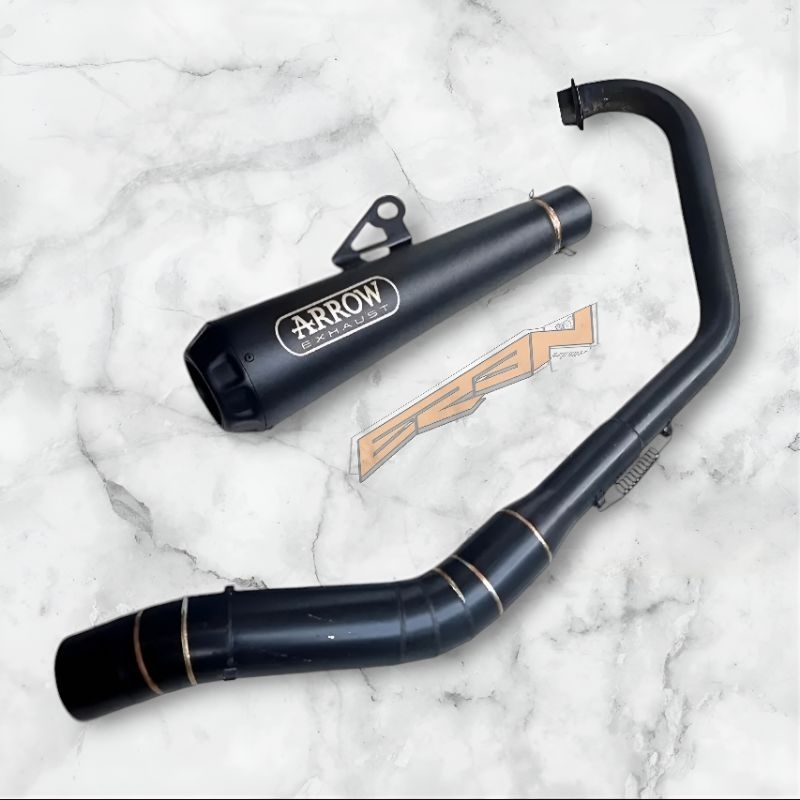 Knalpot racing arrow black doff fulsysteem xsr155 r15 gsx150 cb150 cbr150r fu sonic vixion mx