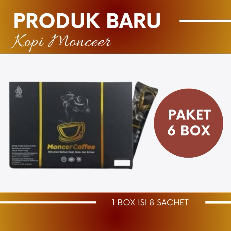 

6 BOX KOPI MONCEER HERBAL STAMINA Pria Original 6 Box 48 Sachet