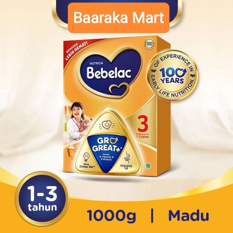 Bebelac 3 dan 4  box 1000g free packing kardus