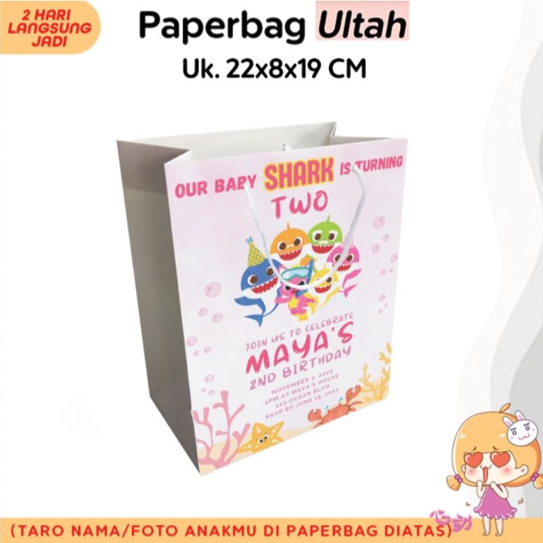 

(+NAMA ANAK) Paper Bag Ulang Tahun Anak Uk. 22x8x19 CM / Tas Ulang Tahun Anak Bebas Desain / Tas Kertas Ultah Happy Birthday Murah