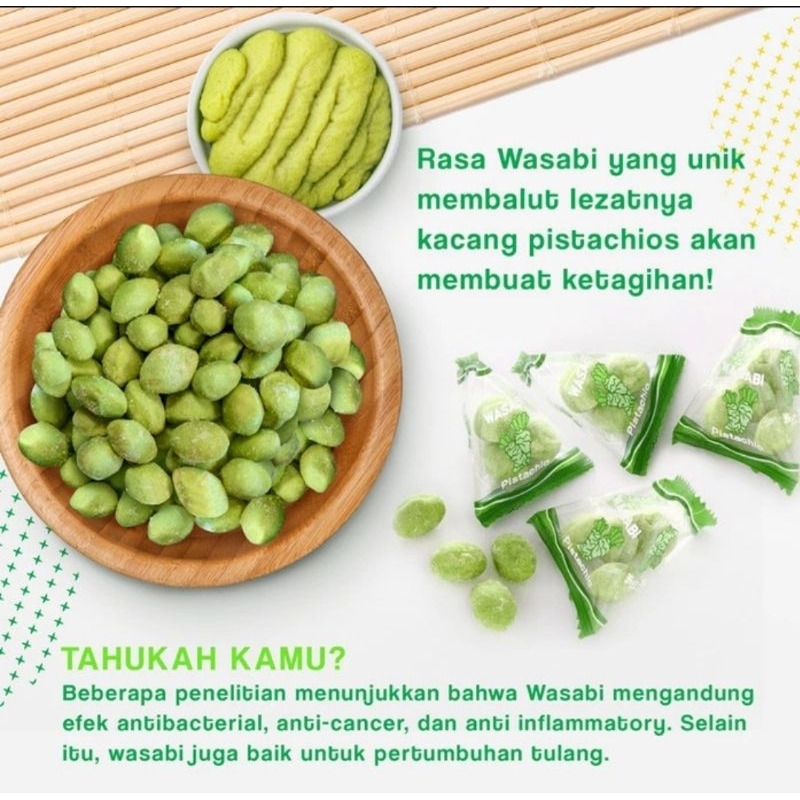 SENNARIDO GREEN SNACK PISTACHIO WASABI KACANG JEPANG