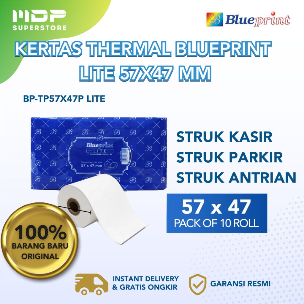 

KERTAS THERMAL BLUEPRINT PAPER ROLL BP-TP57X47P LITE