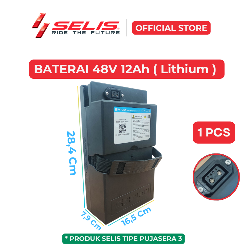 SELIS - Baterai Lithium 48V 12A ion Phylion ( Battery Lithium )
