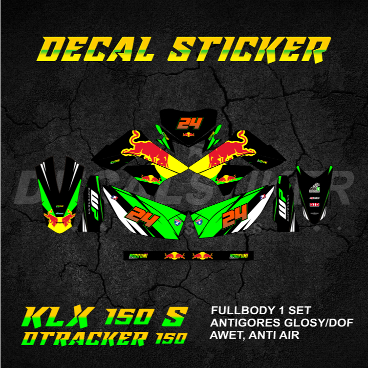 DECAL STIKER KLX DTX 150 (010) DEKAL STICKER KLX S L DTRACKER LAMA OLD FULLBODY 2009 2010 2011 2012 