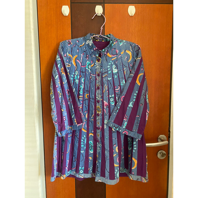 [PRELOVED] Batik Wanita Senopati Biru Ungu Tunik