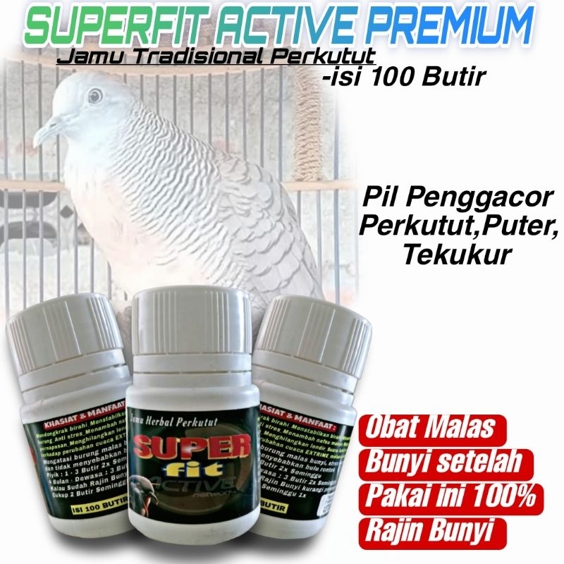 100 BUTIR JAMU SUPERFIT PREMIUM PILS Penggacor perkutut puter tekukur suplementobat cepat gacorrr ja