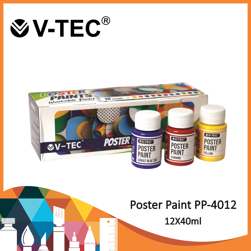 

V-tec Poster Paint 12x40ml / Poster Paint / Cat Poster