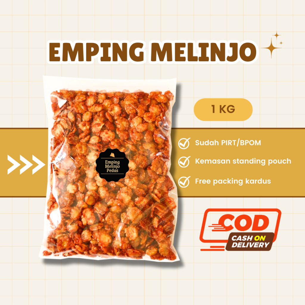 

[DELISH SNACKS] Emping Melinjo Pedas (Grosir) 250gr 500gr 1 KG / Snack Cemilan Grosiran Kiloan