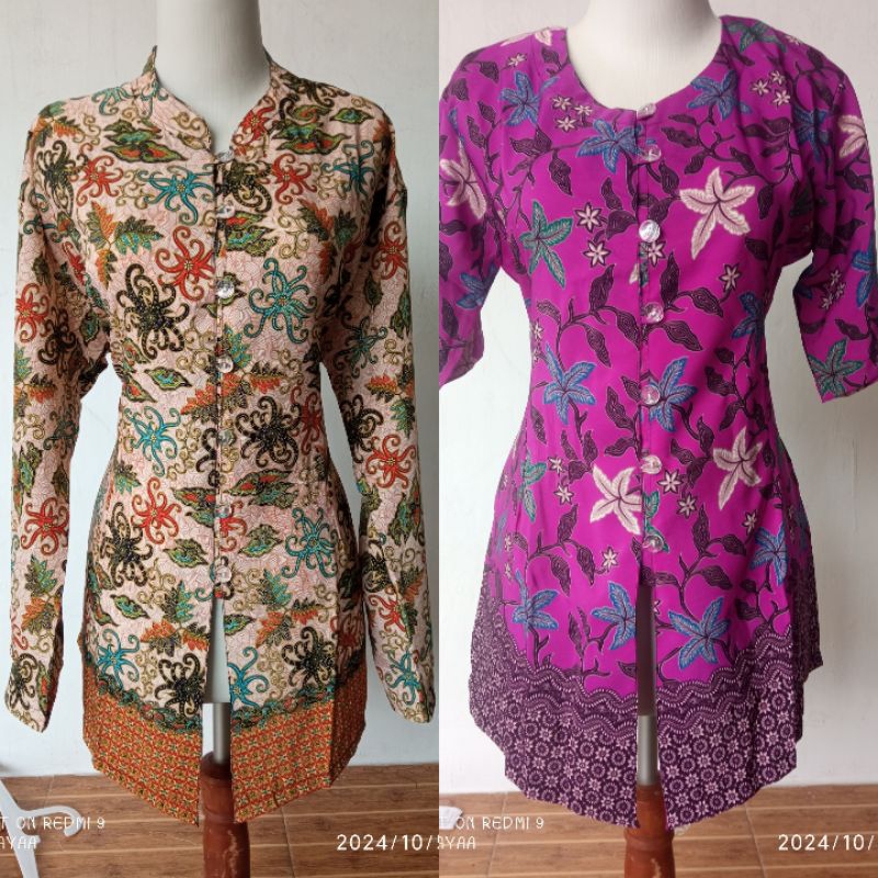 Baju nenek batik jumbo lengan pendek dan lengan panjang  (Ld : 120 cm )