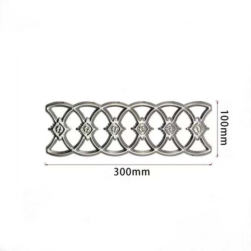 Aksesoris Pagar Stainless 201 Ornamen Pagar Bunga Sambung Stainless 100x300mm Bulat Motif Bunga