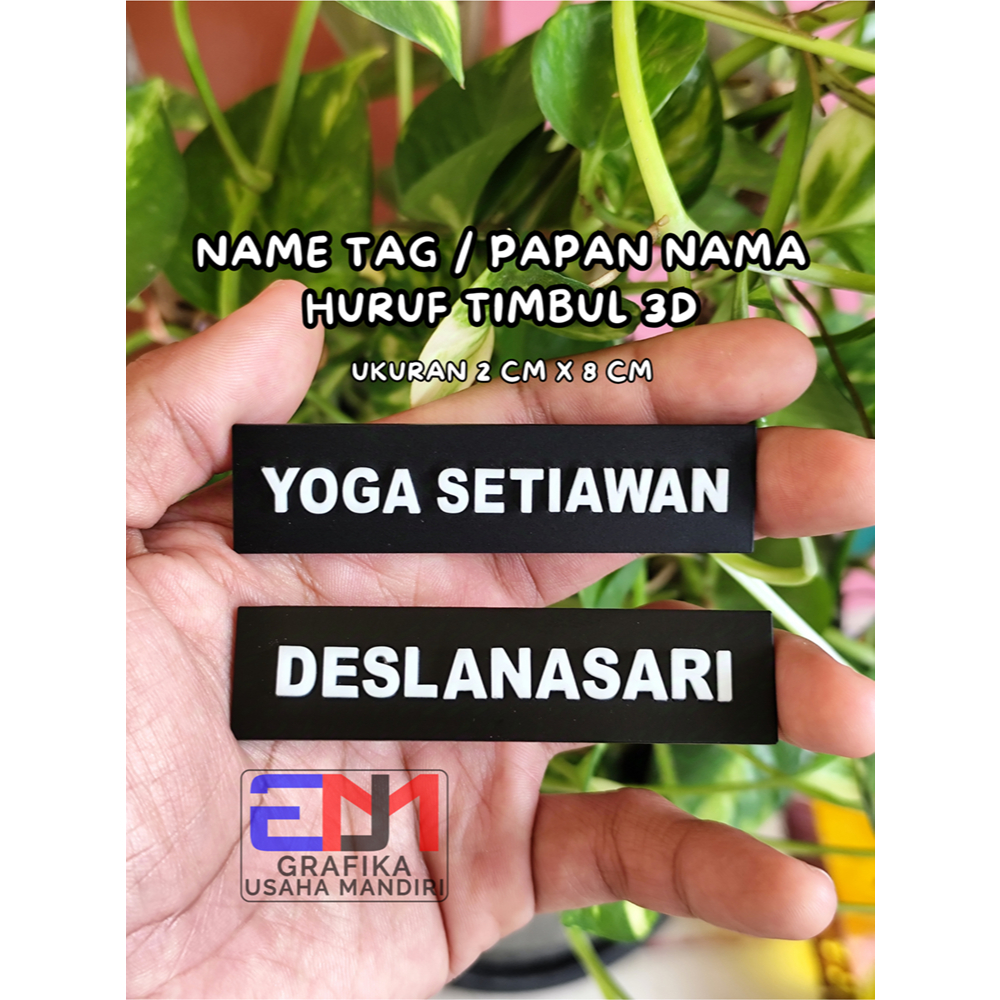 Papan Nama - Name Tag dada Huruf timbul super premium 3D Papan Nama Akrilik Nama Dada Costum