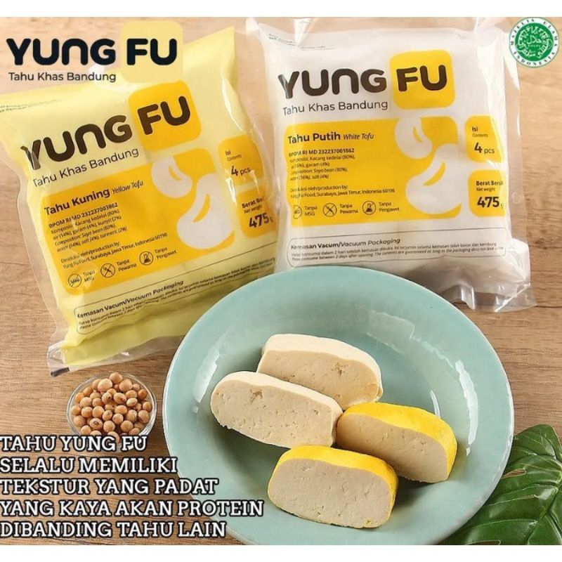 

Tahu Yung Fu Tofu Tahu Putih Tahu Kuning 475 Gram. 1 Pack isi 4 Pcs.