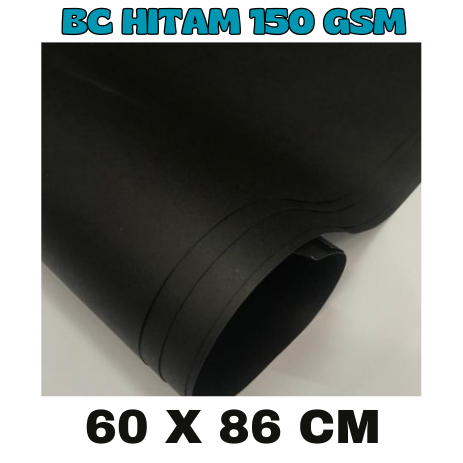 

KERTAS MANILA / KERTAS BC WARNA HITAM 150 GSM UKURAN PLANO ( 60 X 86 CM ) , 1 LEMBAR