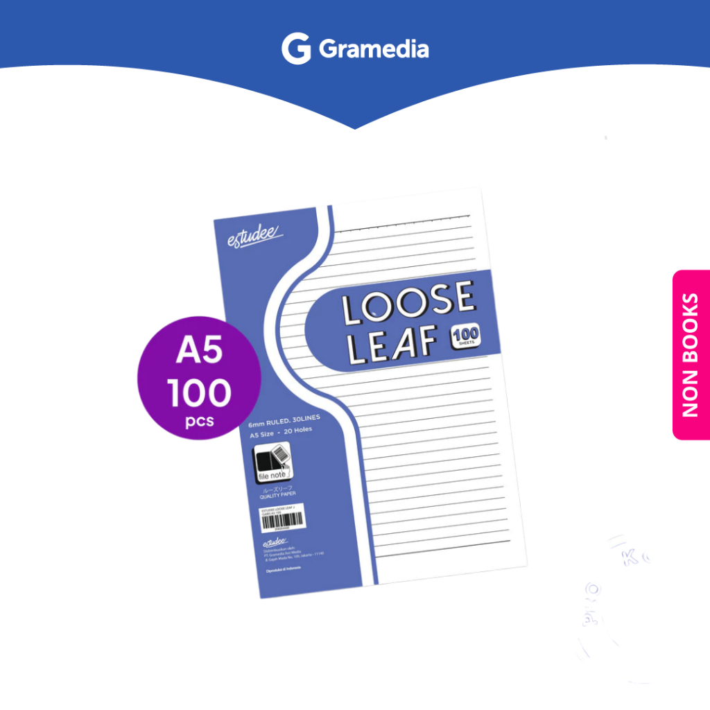 

Gramedia Depok - ESTUDEE LOOSE LEAF J GARIS A5 100