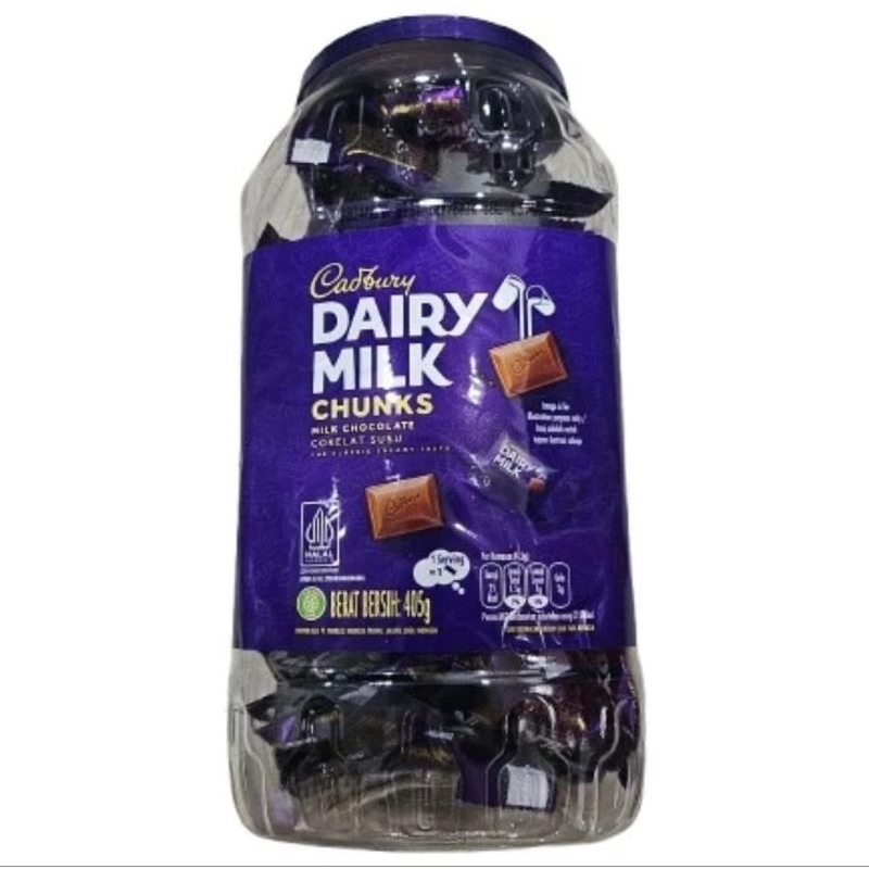 

Coklat Cokelat Cadbury Dairy Milk toples 405 gram