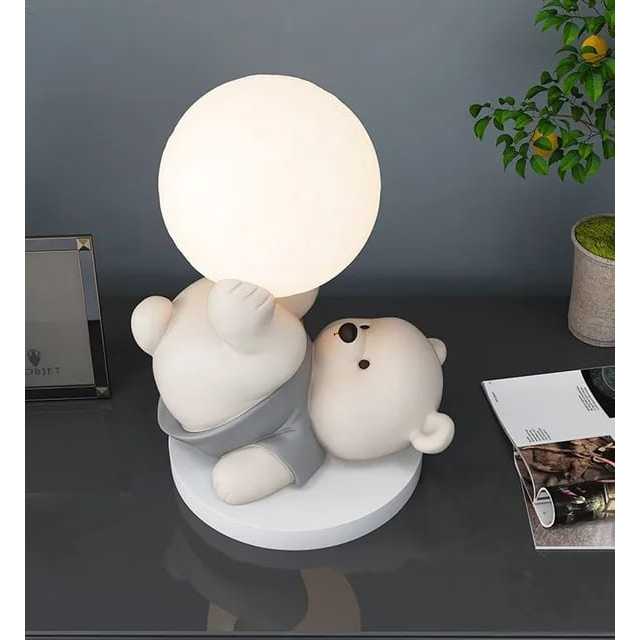 Lampu Meja Bentuk Beruang Lucu Bahan Resin/ Lampu Hias Resin / Hiasan Ruangan Lucu / Lampu Dekorasi 