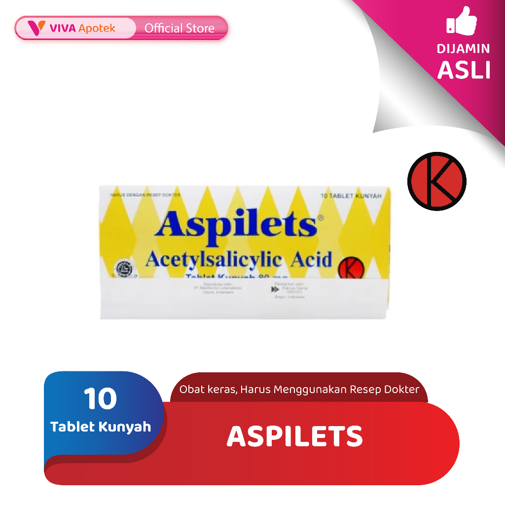 Aspilet / Asam Asetilsalisilat / Jantung (10 Tablet)