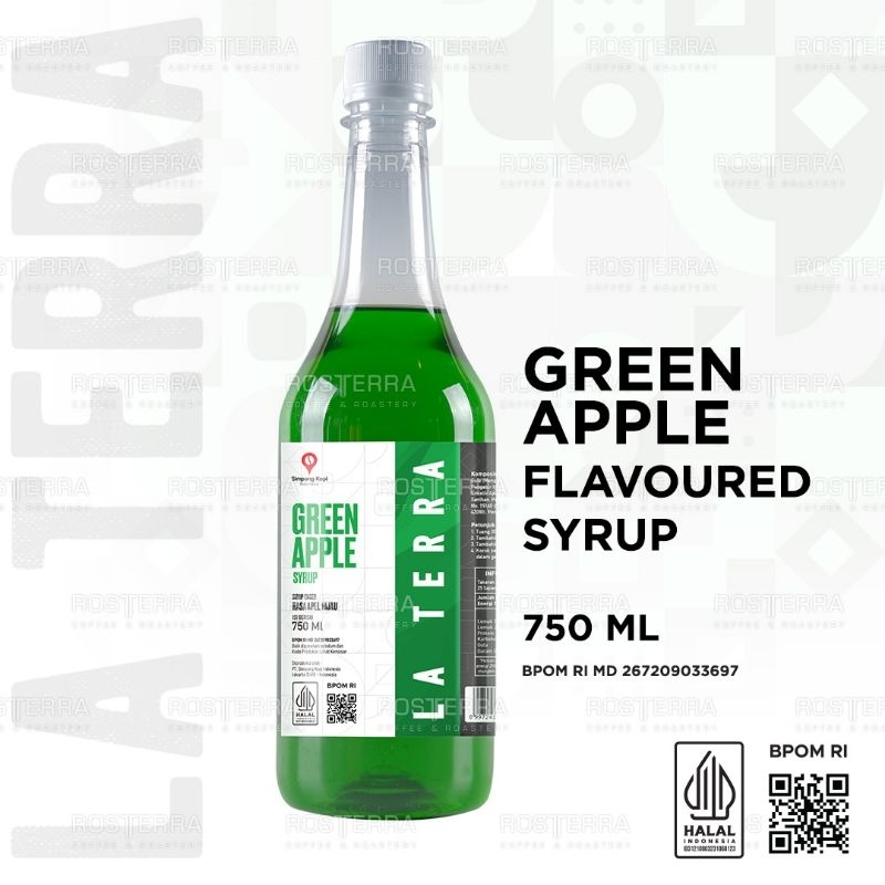 

Syrup Green Apple Flavor Minuman Rasa Sirup Apel Hijau 750 ml La Terra