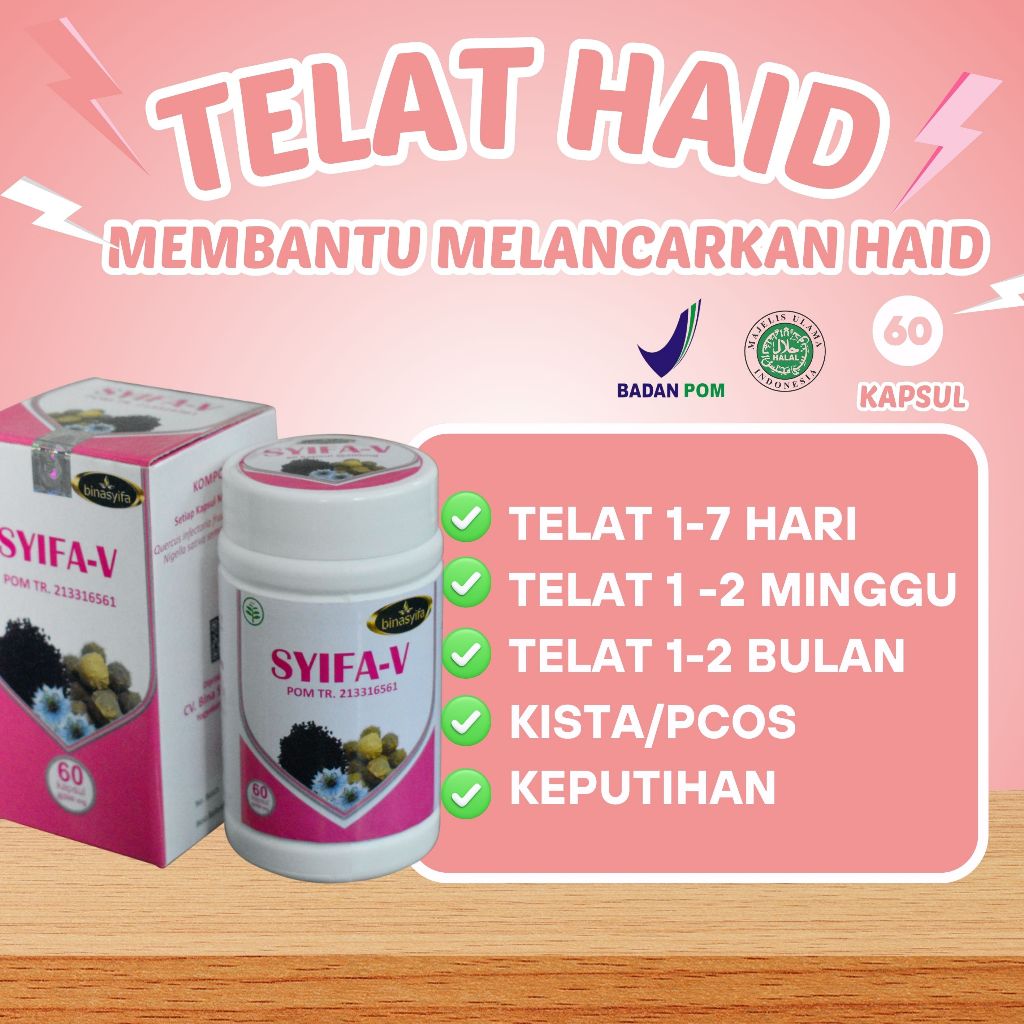 [COD] BPOM SYIFA-V Sehat Wanita Herbal Pelancar Menstrulasi & Haid Paket Telat Haid Lebih Ampuh Nyer