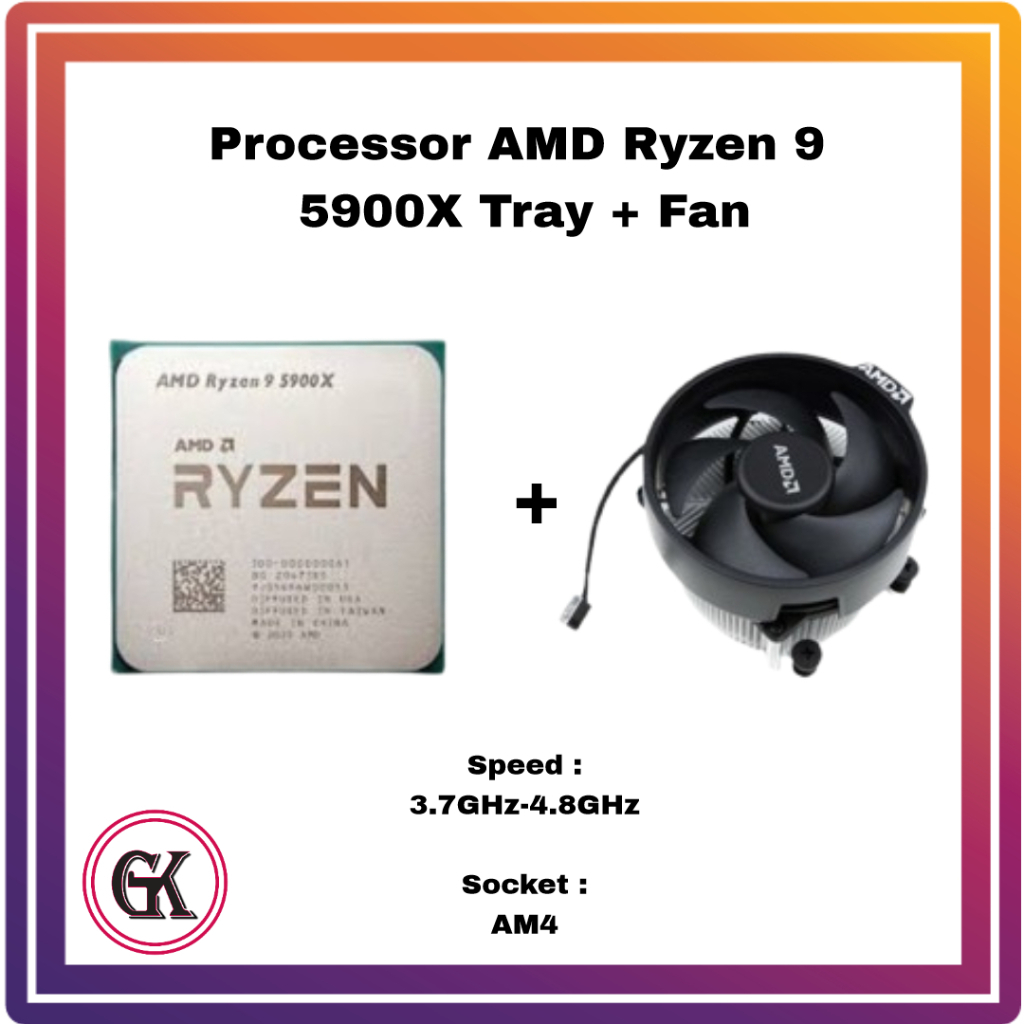 Processor AMD Ryzen 9 5900X Up To 4.8 GHz Socket AM4 Tray + Fan