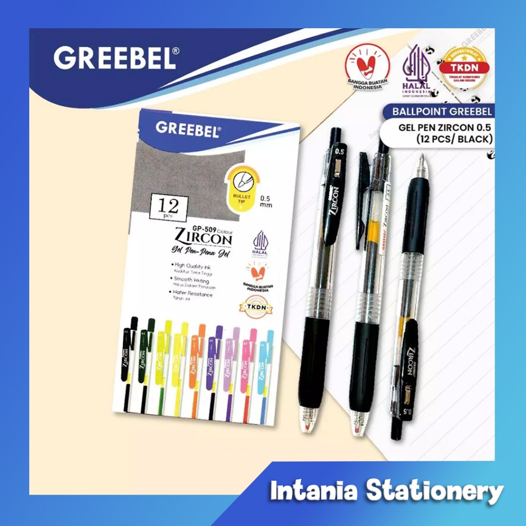 

GREEBEL PULPEN GEL / Gel Pen Zircon GP-509 0.5 Hitam (1 PCS) / Ballpen Gel Ballpoint Bolpen Bolpoin Pena Gel