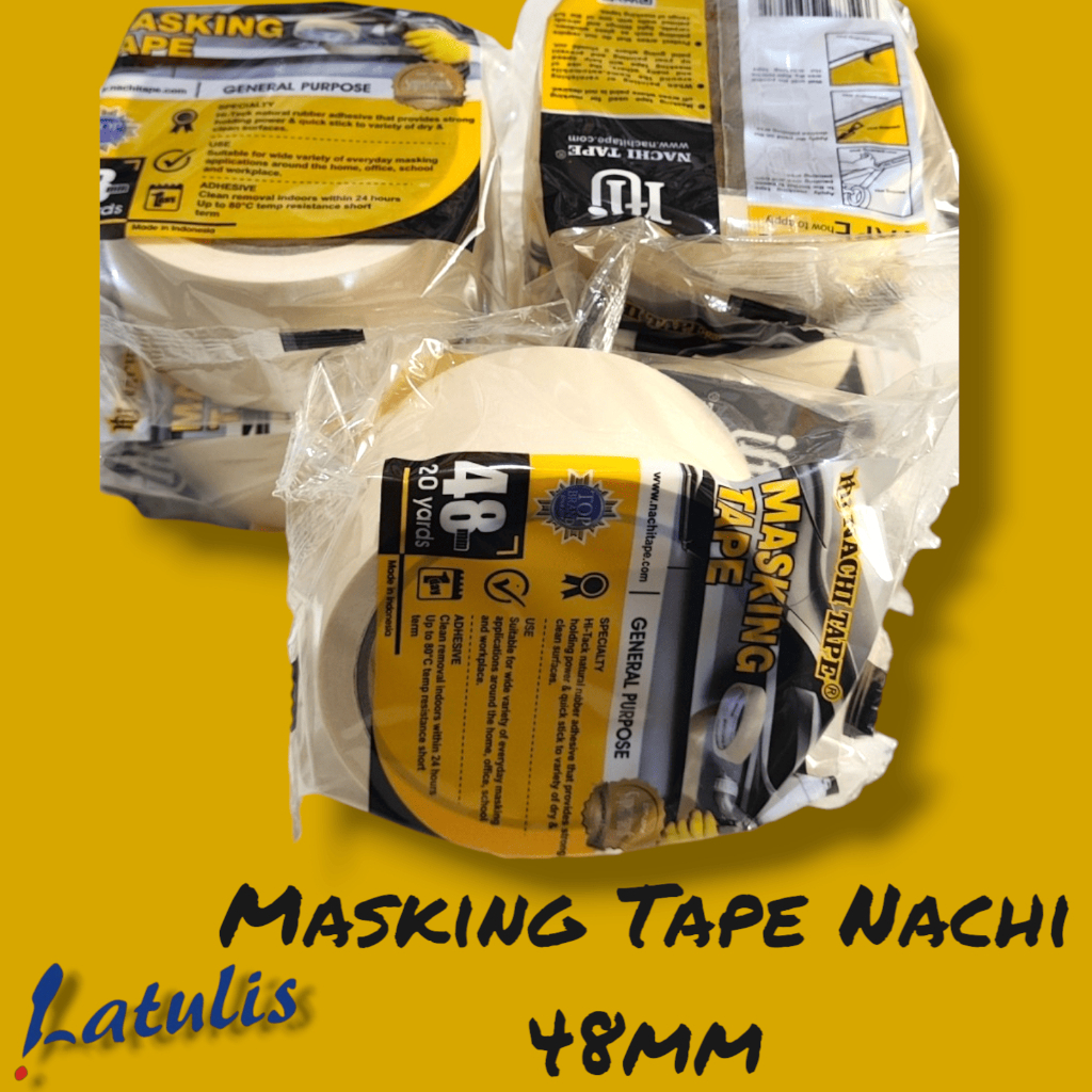 

Masking Tape Nachi 48mm 2 inch 20 yard Lakban Kertas (3pcs)