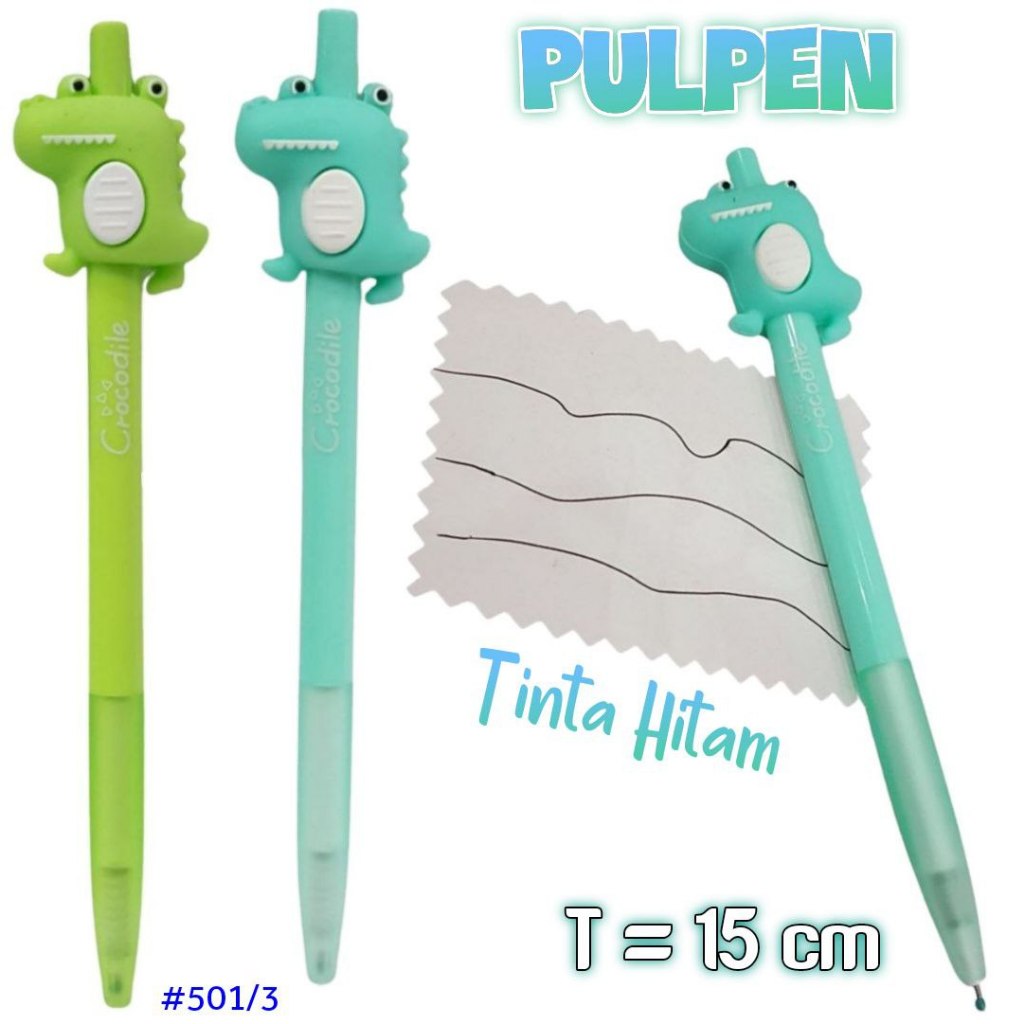

Pulpen Cetek Dinosaurus / Pulpen Tinta Hitam / Bolpoint Dino Anak