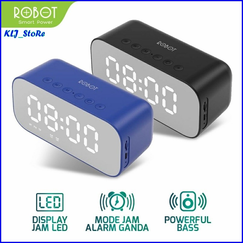Bluetooth Speaker Robot RB560 Jam Alarm LED Display Jam Meja Digital Original Robot