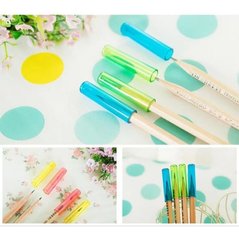 

6 Pcs Tutup Pelindung Pensil Penutup Pensil Kotak Pensil Siswa Sekolah / Tutup Pensil Polos Warna Warni Pencil Cap