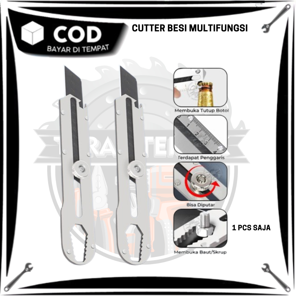 

Cutter Pisau Stainless Tajam Besar Cutter stainless 9in1 multifungsi Kater Anti Karat Bahan Kuat