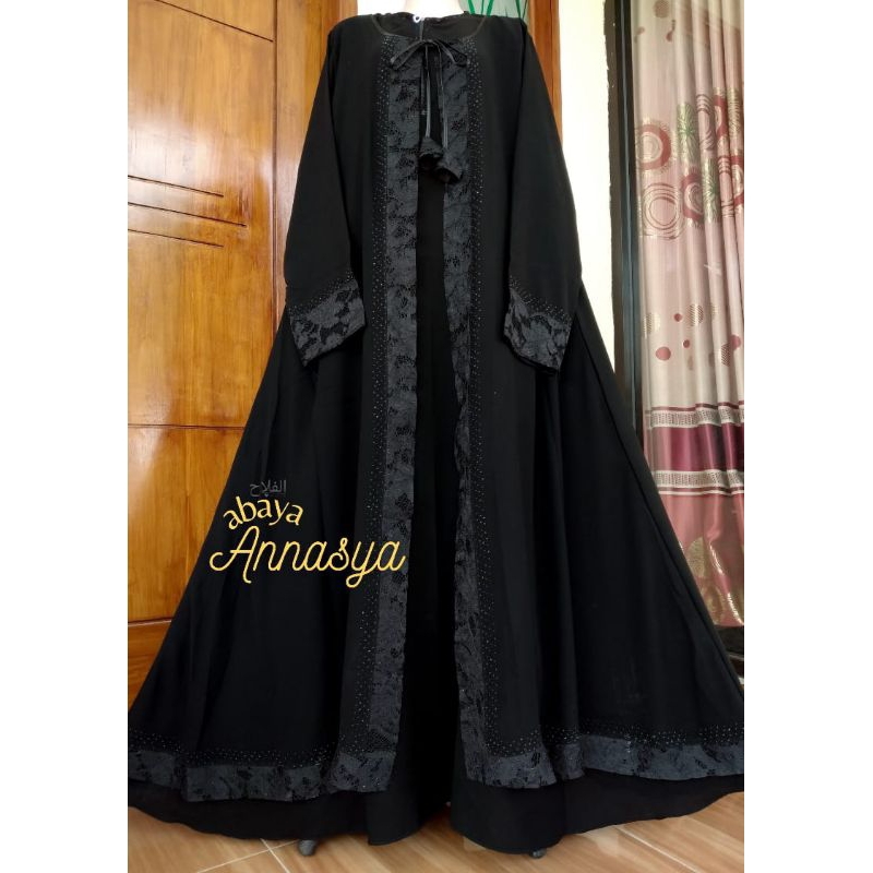 Abaya Annasya / Gamis Hitam Jetblack Temboro