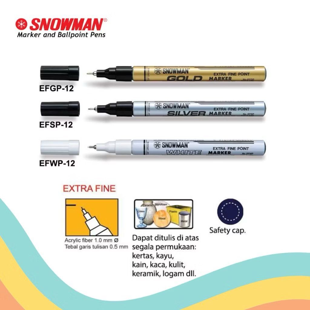 

Snow Marker Putih / Snowman Paint Marker Original / Spidol Pena Snow Marker Putih