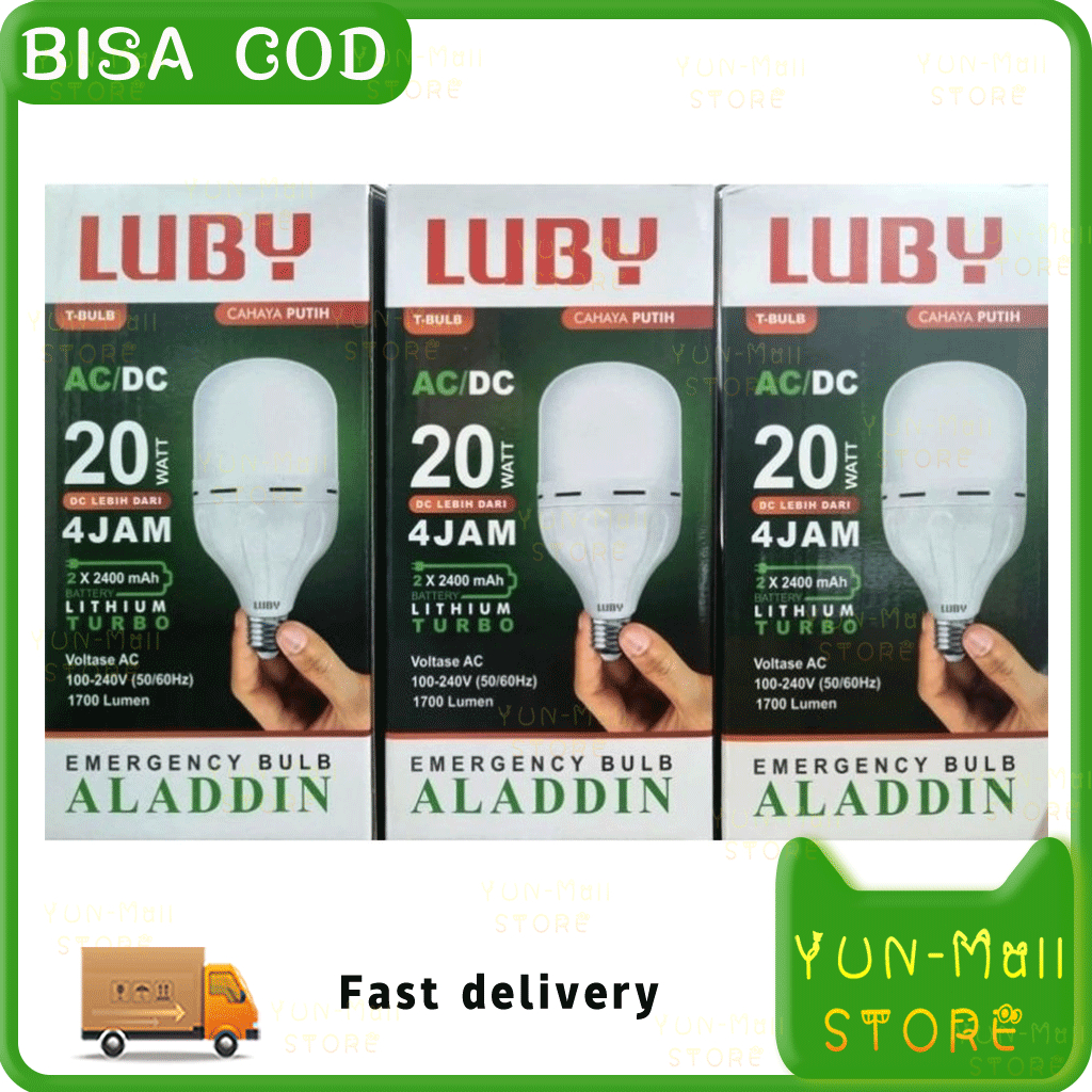Lampu LED Emergency Luby Aladdin 20W/20 watt / 28W / 28 watt lampu AC DC 20 w / 20 Watt