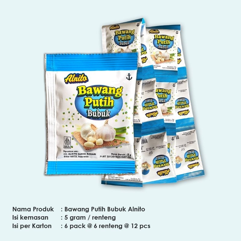 

[1 renteng isi 12] Bawang Putih Bubuk Alnito