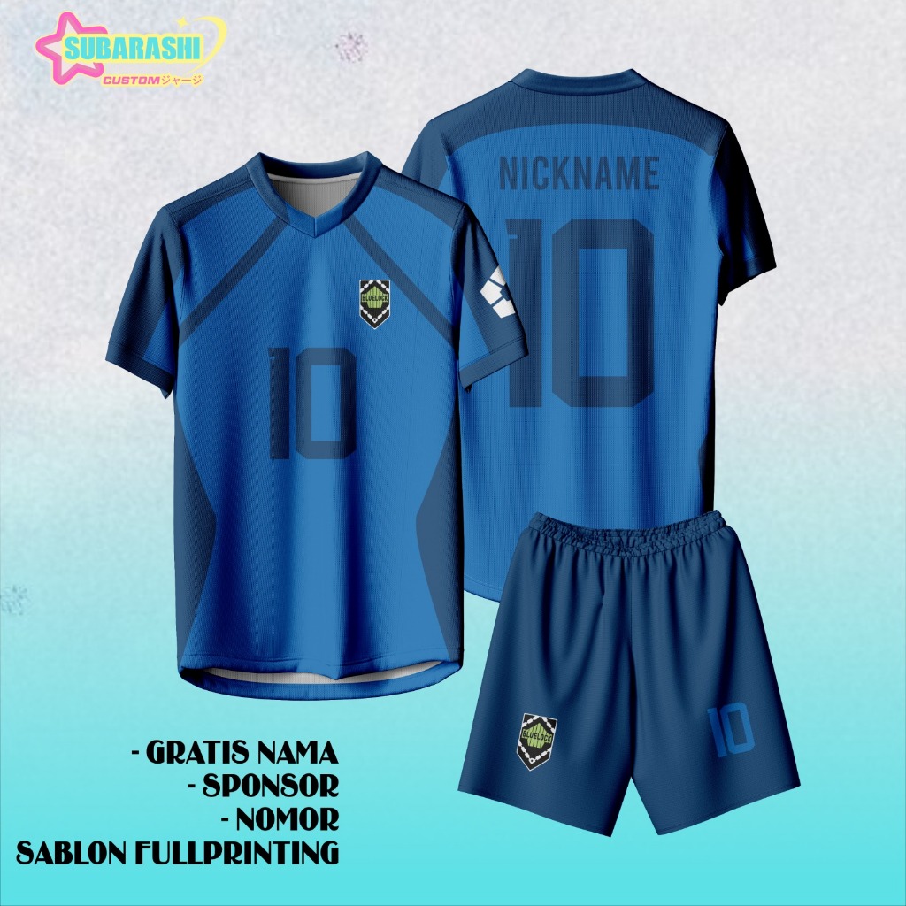 Jersey/Baju Atasan Printing Custom Anime Bola BLUE LOCK