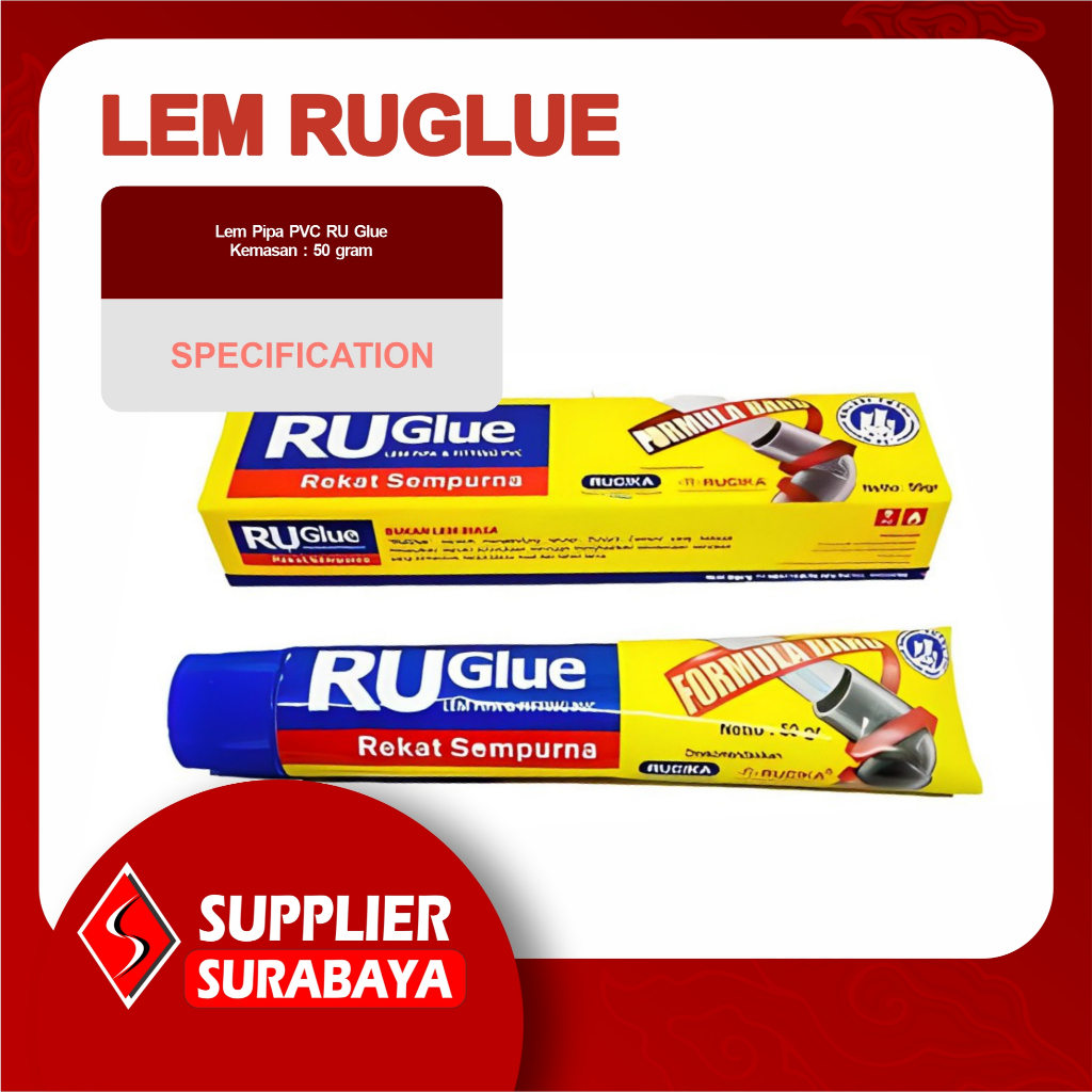 Lem Pipa PVC Ruglue 50 gram | LEM PIPA | LEM RUCIKA | LEM PIPA KUAT | LEM MURAH | LEM PVC KUAT