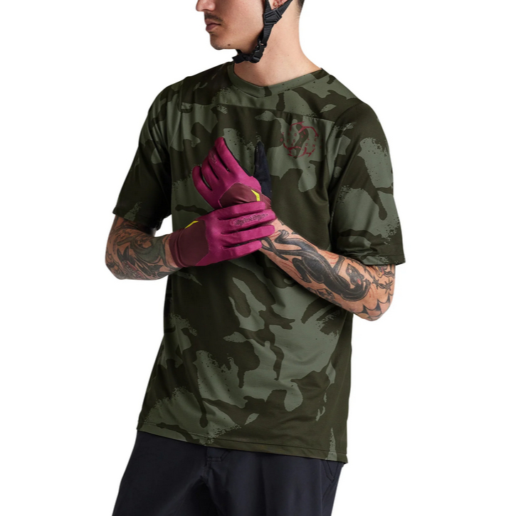 JERSEY MTB DH TRAIL CROSS LENGAN PENDEK SRAM SKYLINE CAMO JERSEY OLAHRAGA SEPEDA UNISEX