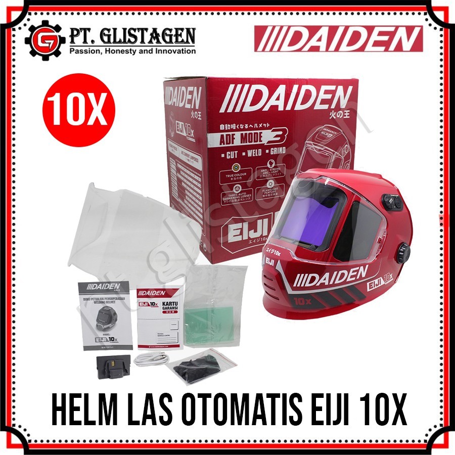 Daiden EIJI Eiji 10X Kedok Las Otomatis Auto Dark Helm Topeng Las Welding Helmet