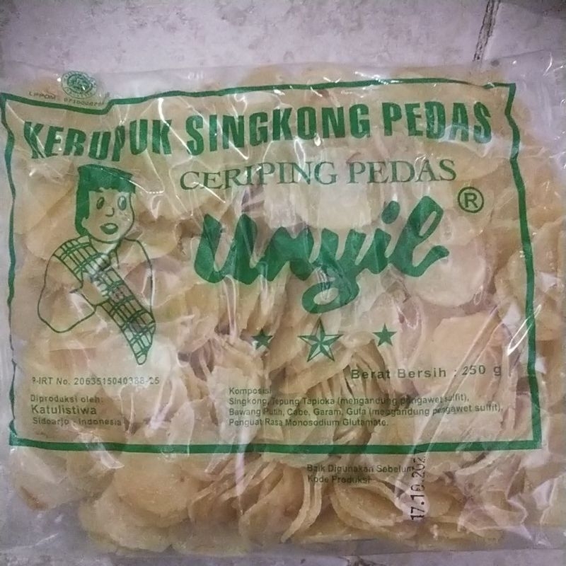

kerupuk ceriping pedas cap Unyil, kemasan 250gr