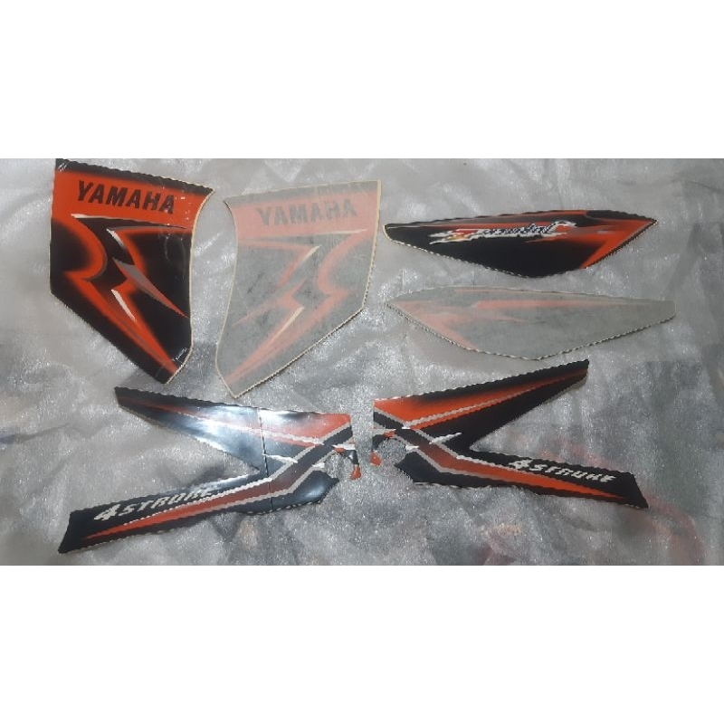 striping  stiker bok cover body full set assy kanan kiri jupiter z burhan hitam putih oranye orange 