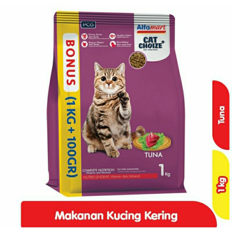 Alfamart Cat Choize+ Adult Makanan Kucing Kering Tuna Bag 1 kg 