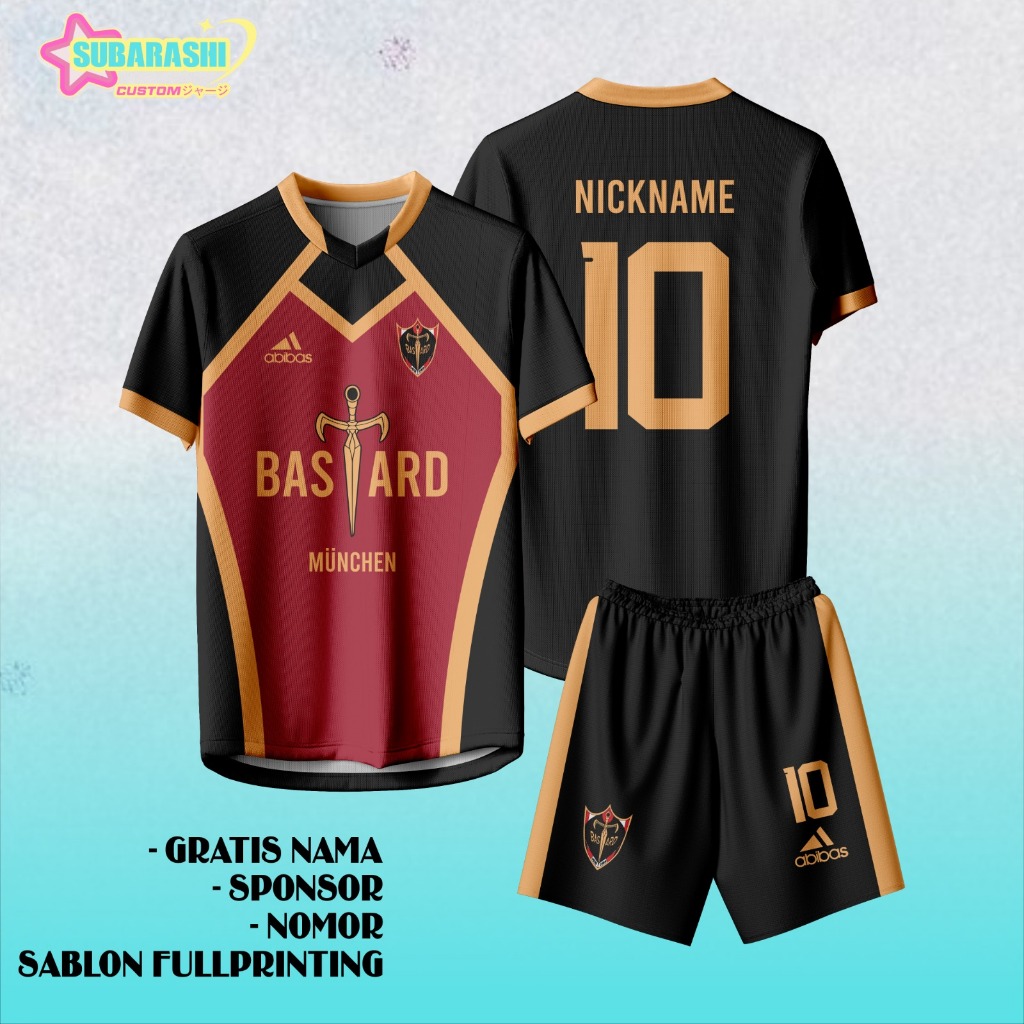 Jersey/Baju Atasan Printing Custom Anime BLUE LOCK (BASTARD MUNCHEN)